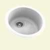 18.5-in D x 18.5-in W x 8-in H Solid Surface Drop-in Bar Sink with 0-Hole in White
