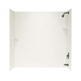 SS-60-3-018 30-in D x 60-in W x 60-in H Solid Surface Bathtub Wall Kit in Bisque