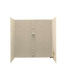 30-in D x 60-in W x 60-in H Solid Surface Bathtub Wall Kit in Tahiti Desert