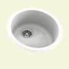 18.5-in D x 18.5-in W x 8-in H Solid Surface Drop-in Bar Sink with 0-Hole in Tahiti White