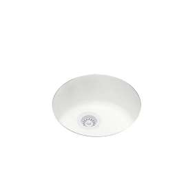 18.375-in D x 18.375-in W x 8-in H Solid Surface Undermount Bar Sink with 0-Hole in Tahiti White