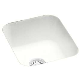 13.375-in D x 15.375-in W x 7-in H Solid Surface Undermount Bar Sink with 0-Hole in Tahiti White