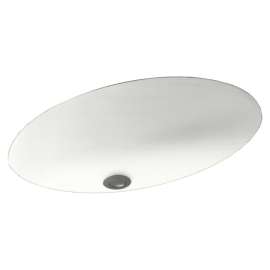 22.5-in W x 16-in D x 5.625-in H Solid Surface Undermount Bathroom Sink in Tahiti White