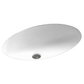 22.5-in W x 16-in D x 5.625-in H Solid Surface Undermount Bathroom Sink in White