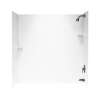 30-in D x 60-in W x 72-in H Solid Surface Bathtub Wall Kit in White