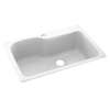 33-in D x 22-in W x 10.563-in H Solid Surface Dual Mount Single Bowl Kitchen Sink with 1-Hole in White