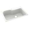 33-in D x 22-in W x 10.563-in H Solid Surface Dual Mount Single Bowl Kitchen Sink with 1-Hole in Tahiti White