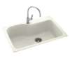 33-in D x 22-in W x 10.563-in H Solid Surface Dual Mount Single Bowl Kitchen Sink with 1-Hole in Bisque