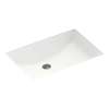 22-in W x 16-in D x 6.25-in H Solid Surface Undermount Bathroom Sink in White