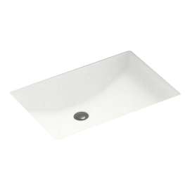 22-in W x 16-in D x 6.25-in H Solid Surface Undermount Bathroom Sink in White