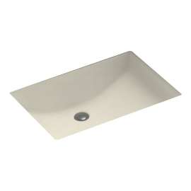 22-in W x 16-in D x 6.25-in H Solid Surface Undermount Bathroom Sink in Bone