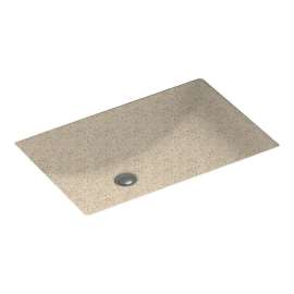 22-in W x 16-in D x 6.25-in H Solid Surface Undermount Bathroom Sink in Bermuda Sand