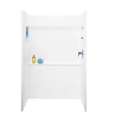 34-in D x 48-in W x 72-in H Veritek Shower Wall Surround in White