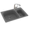 33-in D x 22-in W x 9.75-in H Solid Surface Dual Mount Double Bowl Kitchen Sink with 1-Hole in Night Sky