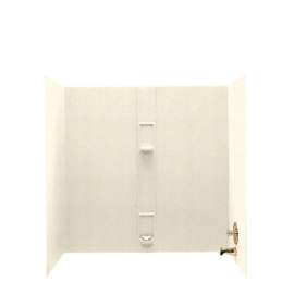 30-in D x 60-in W x 60-in H Solid Surface Bathtub Wall Kit in Pebble