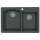 QZDB-3322-077 33-in D x 22-in W x 9.5-in H Granite Dual Mount Double Bowl Kitchen Sink with 1-Hole in Nero