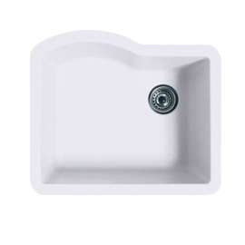 24-in D x 21-in W x 9.5-in H Granite Undermount Single Bowl Kitchen Sink with 1-Hole