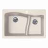 33-in D x 22-in W x 5.625-in H Granite Dual Mount Double Bowl Kitchen Sink with 1-Hole in Granito