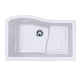 32-in D x 21-in W x 10.625-in H Granite Undermount Single Bowl Kitchen Sink with 1-Hole