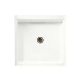 32.375-in D x 32.375-in W x 5.5-in H Solid Surface Shower Base in Tahiti White