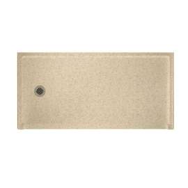 30.1875-in D x 60.375-in W x 4.1875-in H Solid Surface Shower Base with Left-Hand Drain in Bermuda Sand