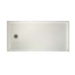 30.1875-in D x 60.375-in W x 4.1875-in H Solid Surface Shower Base with Left-Hand Drain in Bisque