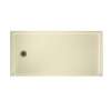 30.1875-in D x 60.375-in W x 4.1875-in H Solid Surface Shower Base with Left-Hand Drain in Bone