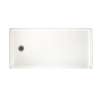 30.1875-in D x 60.375-in W x 4.1875-in H Solid Surface Shower Base with Left-Hand Drain in Tahiti White