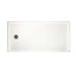 30.1875-in D x 60.375-in W x 4.1875-in H Solid Surface Shower Base with Left-Hand Drain in Tahiti White
