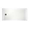 30.1875-in D x 60.375-in W x 4.1875-in H Solid Surface Shower Base with Left-Hand Drain in White