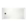 30.1875-in D x 60.375-in W x 4.1875-in H Solid Surface Shower Base with Left-Hand Drain in White