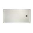 30.1875-in D x 60.375-in W x 4.1875-in H Solid Surface Shower Base with Right-Hand Drain in Bisque
