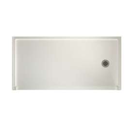 30.1875-in D x 60.375-in W x 4.1875-in H Solid Surface Shower Base with Right-Hand Drain in Bisque