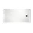 30.1875-in D x 60.375-in W x 4.1875-in H Solid Surface Shower Base with Right-Hand Drain in White