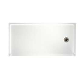 30.1875-in D x 60.375-in W x 4.1875-in H Solid Surface Shower Base with Right-Hand Drain in White