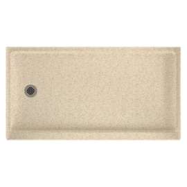 32-in D x 60-in W x 4.3125-in H Solid Surface Shower Base with Left-Hand Drain in Bermuda Sand
