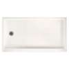 32-in D x 60-in W x 4.3125-in H Solid Surface Shower Base with Left-Hand Drain in Tahiti Ivory