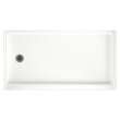 32-in D x 60-in W x 4.3125-in H Solid Surface Shower Base with Left-Hand Drain in Tahiti White