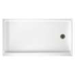 32-in D x 60-in W x 4.3125-in H Solid Surface Shower Base with Right-Hand Drain in White