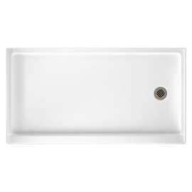 32-in D x 60-in W x 4.3125-in H Solid Surface Shower Base with Right-Hand Drain in White