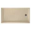 32-in D x 60-in W x 4.3125-in H Solid Surface Shower Base with Right-Hand Drain in Bermuda Sand