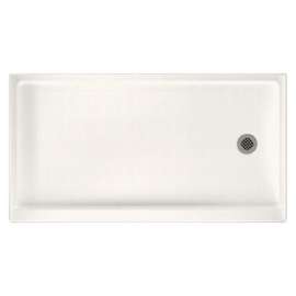 32-in D x 60-in W x 4.3125-in H Solid Surface Shower Base with Right-Hand Drain in Tahiti Ivory