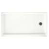 32-in D x 60-in W x 4.3125-in H Solid Surface Shower Base with Right-Hand Drain in Tahiti White