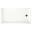 32-in D x 60-in W x 4.3125-in H Solid Surface Shower Base with Right-Hand Drain in Tahiti White
