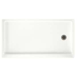 32-in D x 60-in W x 4.3125-in H Solid Surface Shower Base with Right-Hand Drain in Tahiti White
