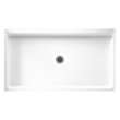 60.375-in W x 32.188-in D x 5.5-in H Solid Surface Shower Base in White