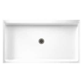 60.375-in W x 32.188-in D x 5.5-in H Solid Surface Shower Base in White