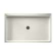 34.188-in D x 54.375-in W x 5.5-in H Solid Surface Shower Base in Bisque