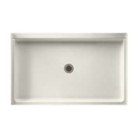 34.188-in D x 54.375-in W x 5.5-in H Solid Surface Shower Base in Bisque