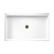 34.188-in D x 54.375-in W x 5.5-in H Solid Surface Shower Base in White